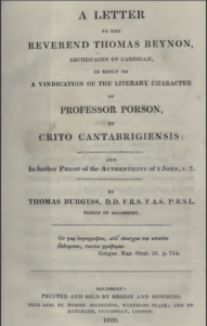 Book Cover: In Further Proof of the Authenticity of 1 Jn 5v7