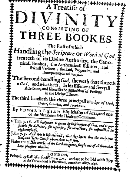 Book Cover: A Treatise of Divinity by Edward Leigh